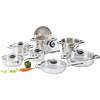 Chef's Secret 12-Element 14pc Heavy-Gauge Stainless Steel Cookware Set