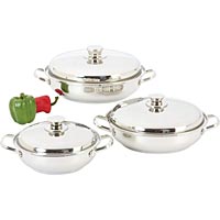 Precise Heat 6pc 12-Element Sauté Set with Helper Handles